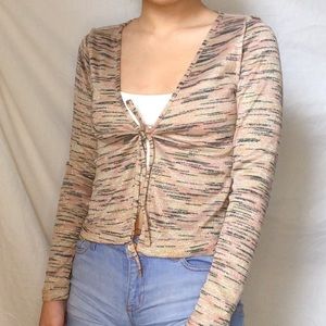 Urban outfitters out from under tie front cardigan